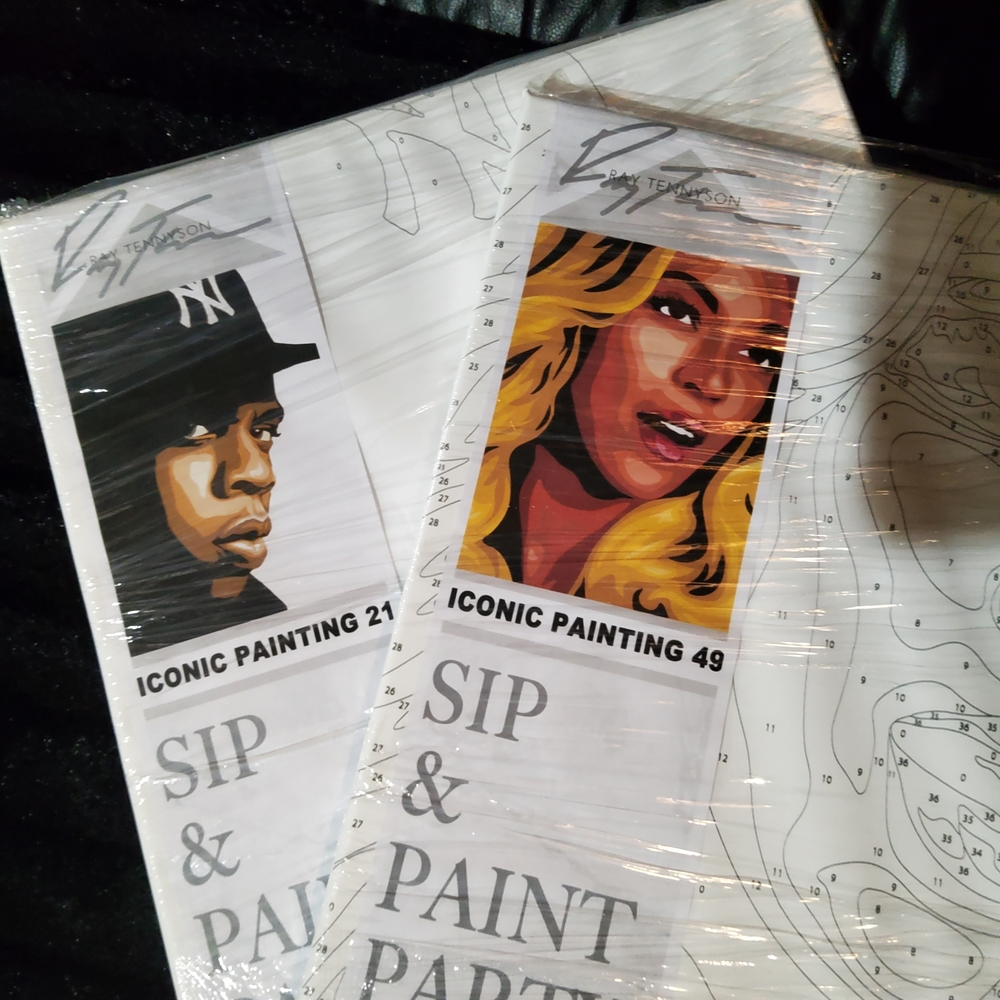 🍷DATE NIGHT🍷Sip & Paint Party Art Kit🍷Beyonce/JayZ Painting Set(YOU GET BOTH)